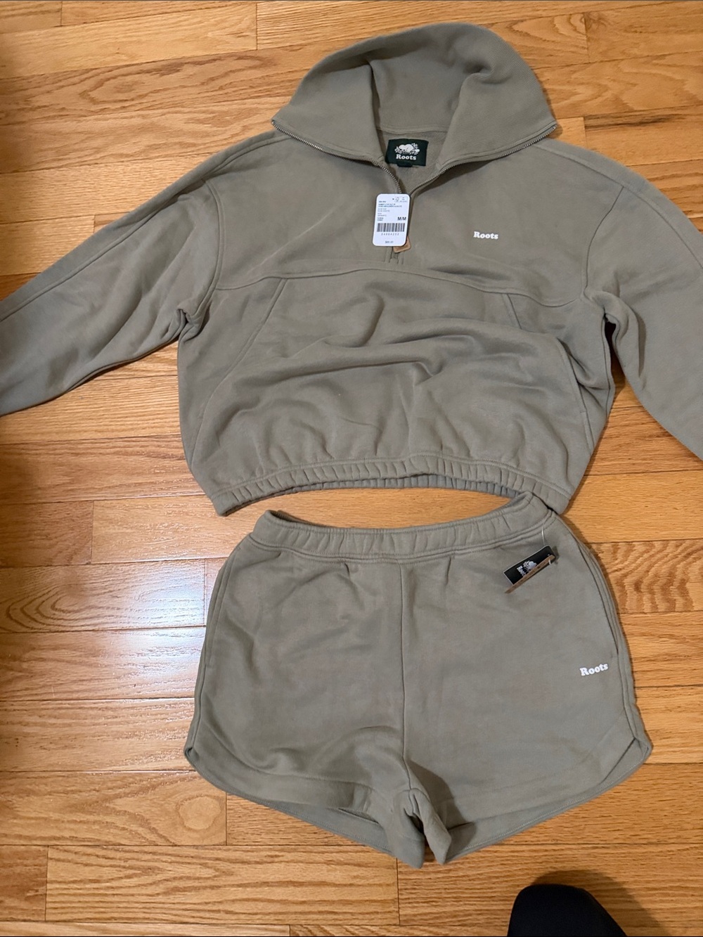 Roots Olive Green Athletic Fleece Shorts